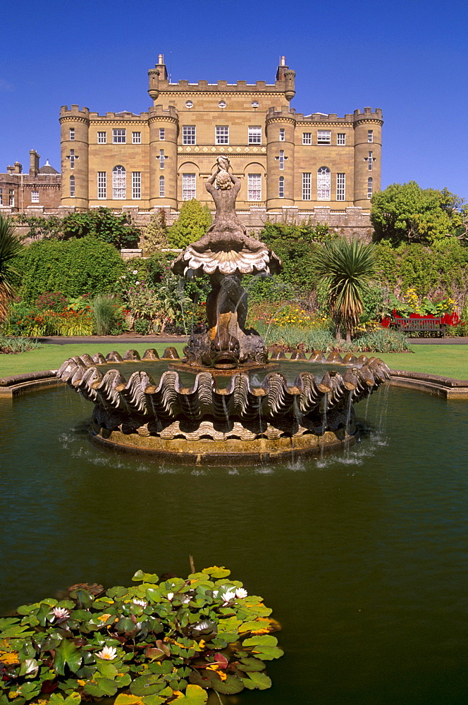 Culzean Castle, dating from the 18th century, designed by Robert Adam, from the gardens, Ayrshire, Scotland, United Kingdom, Europe