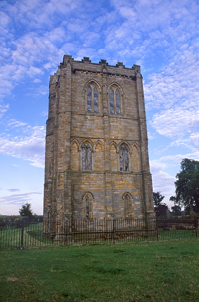 Bell tower of Cambuskenneth Abbey, founded in 1147 by David I, burial place of King James III, near Stirling, Scotland, United Kingdom, Europe