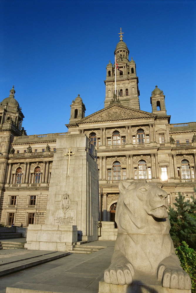 George Square and City Chambers, dating from 1888, Glasgow, Scotland, United Kingdom, Europe