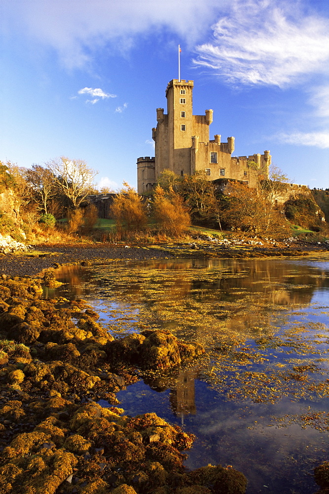 Dunvegan Castle of the MacLeods of Skye, dating from the 13th century, Isle of Skye, Highlands, Scotland, United Kingdom, Europe