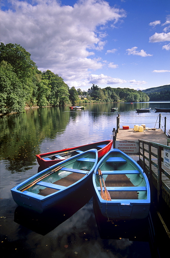 Boats and lake, Pitlochry, Perth and Kinross, central Scotland, Scotland, United Kingdom, Europe