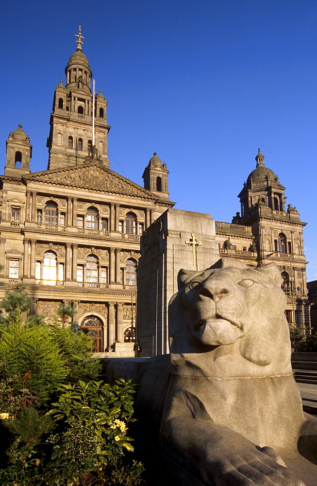 George Square and City Chambers dating from 1888, Glasgow, Scotland, United Kingdom, Europe