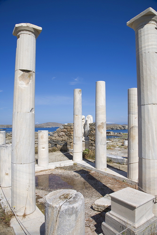 House of Cleopatra and Dioskuridis, island of Delos, UNESCO World Heritage Site, Cyclades, Greek Islands, Greece, Europe