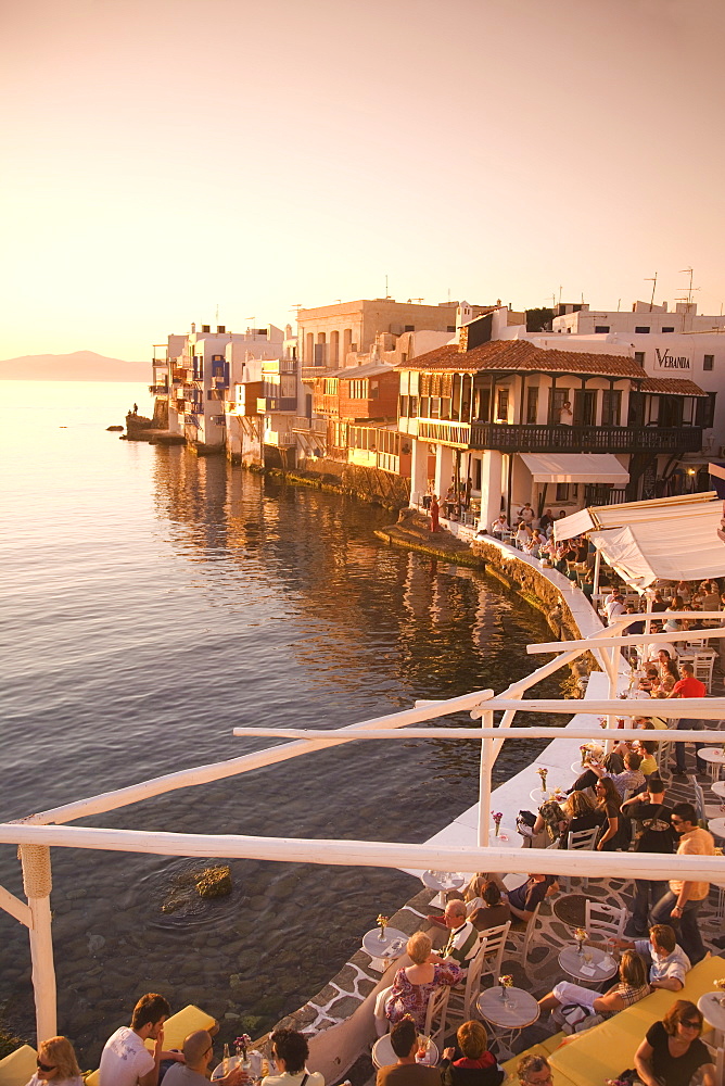 Little Venice, Chora, Mykonos, Cyclades, Greek Islands, Greece, Europe