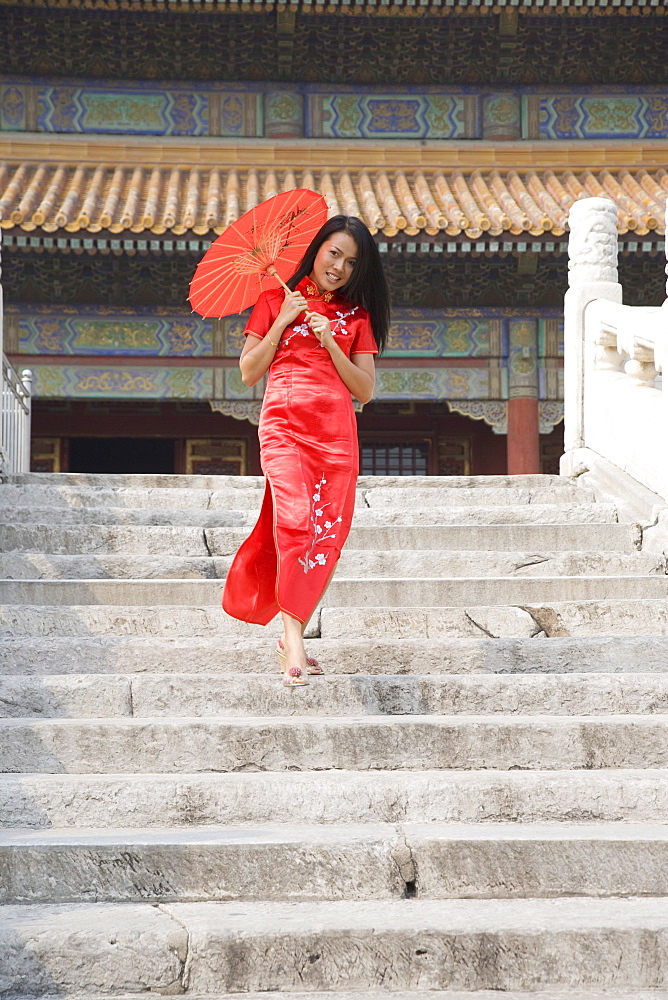 Asian woman (Chinese-Thai), The Forbidden City, Beijing, China, Asia