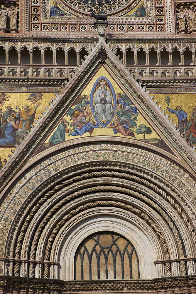 Detail of the Cathedral (Duomo), Orvieto, Umbria, Italy, Europe