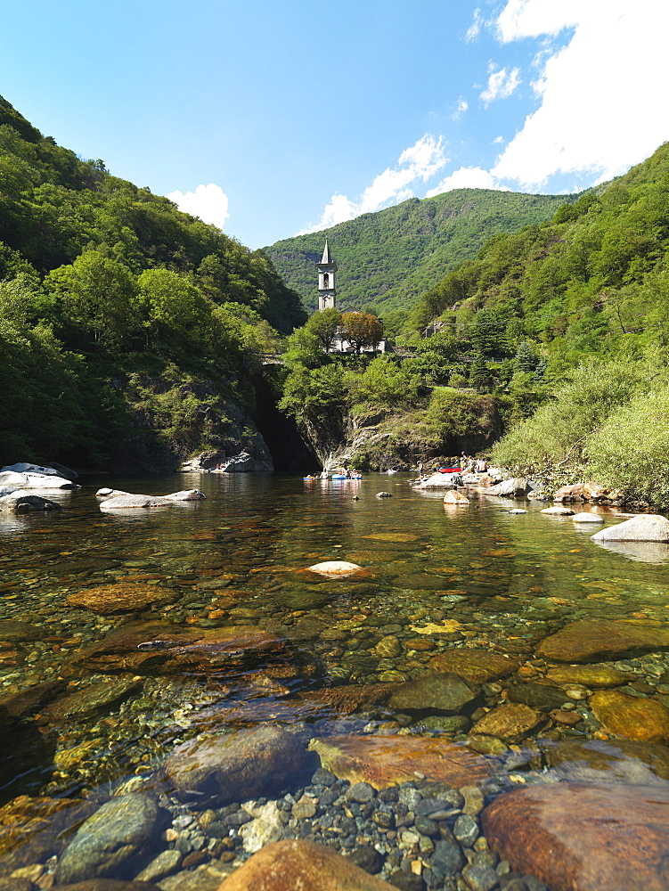 The Cannobino River, Cannobio, Lake Maggiore, Piedmont, Italy, Europe