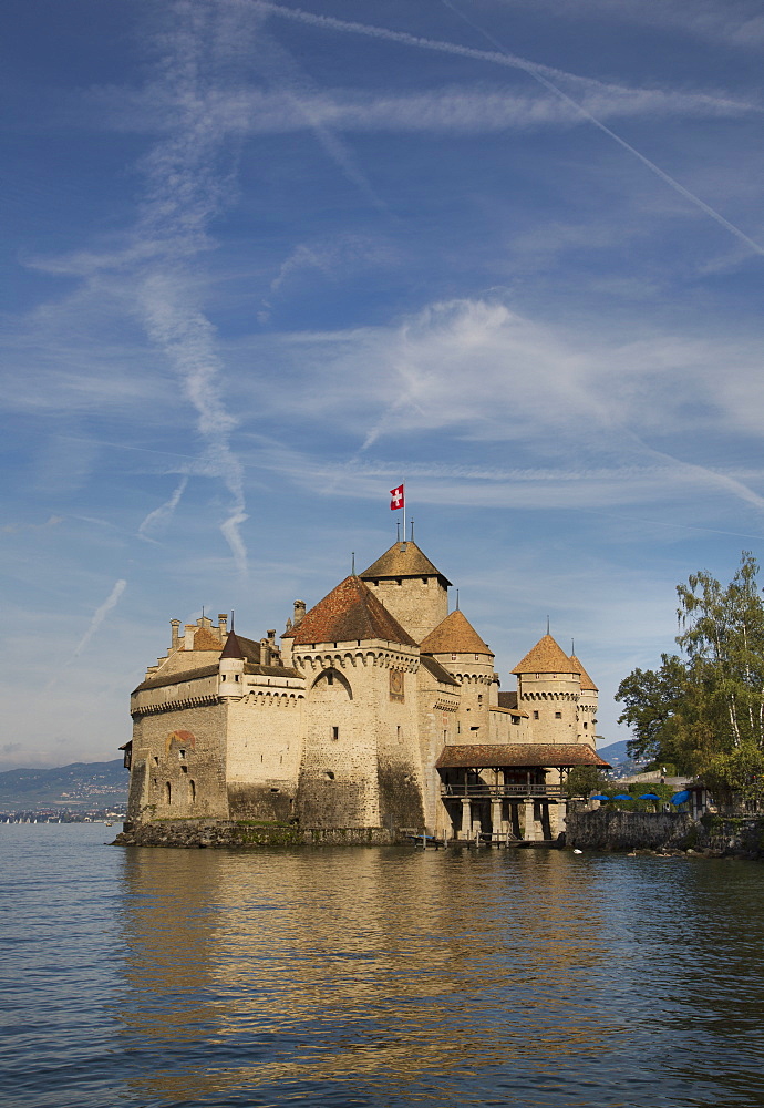 The Castle of Chillon, on Lake Geneva, Montreux, Canton Vaud, Switzerland, Europe