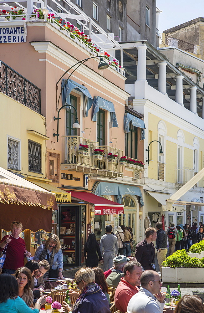 Tourists on the Island of Capri, Campania, Italy, Europe