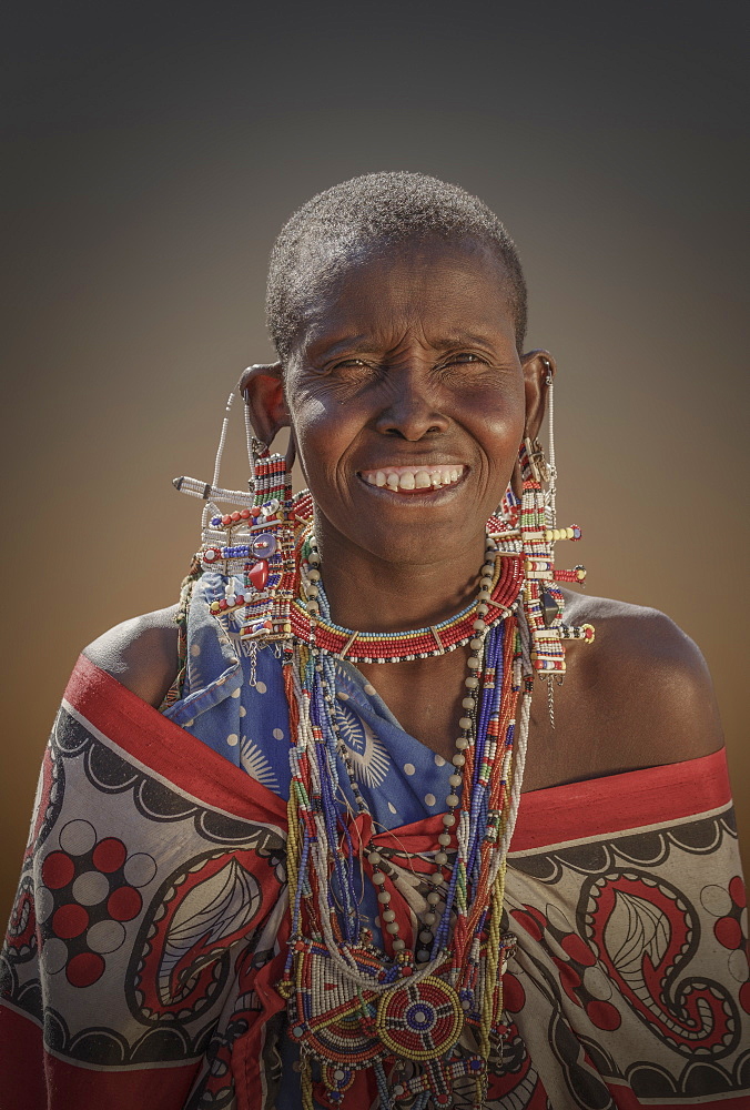 Masai woman in Amboseli National Park, Kenya, East Africa, Africa