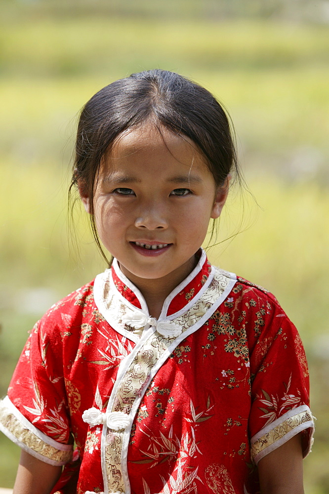 Girl of Yao minority, Longsheng terraced ricefields, Guilin, Guangxi Province, China, Asia