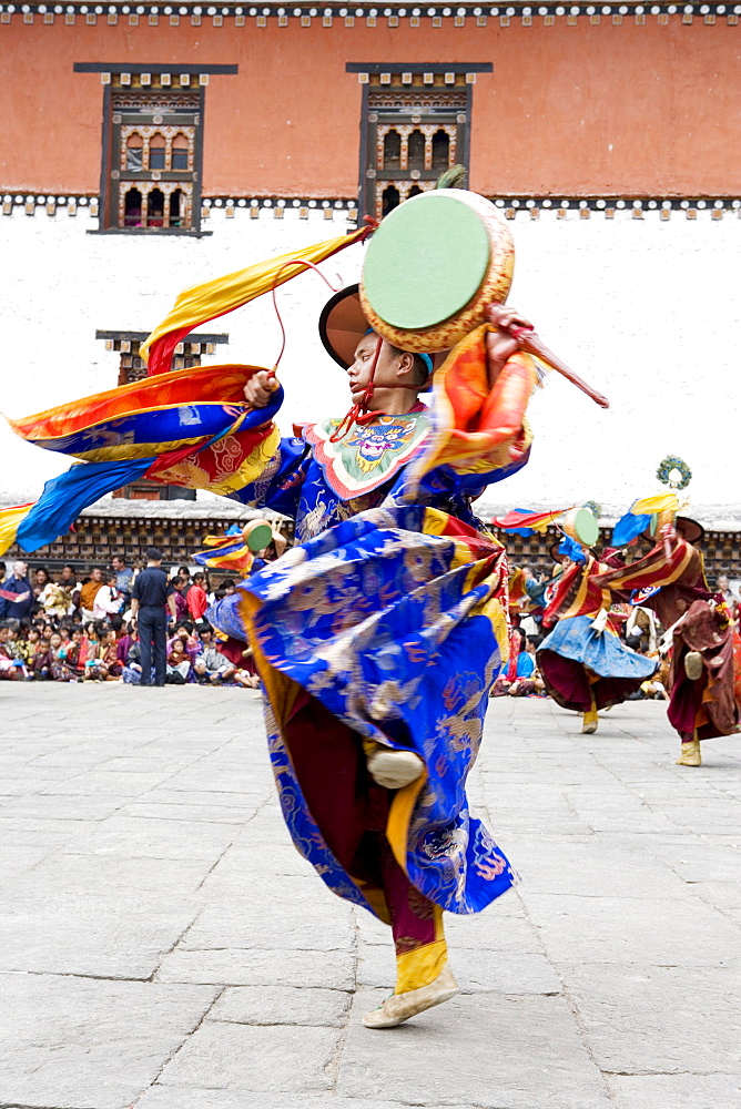 Buddhist festival (Tsechu), Trashi Chhoe Dzong, Thimphu, Bhutan, Asia