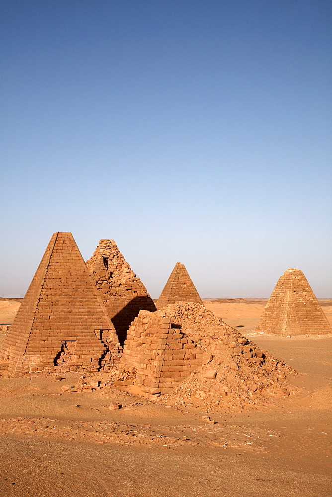 The pyramids at Jebel Barkal, used by Napatan Kings during the 3rd century BC, UNESCO World Heritage Site, Karima, Sudan, Africa