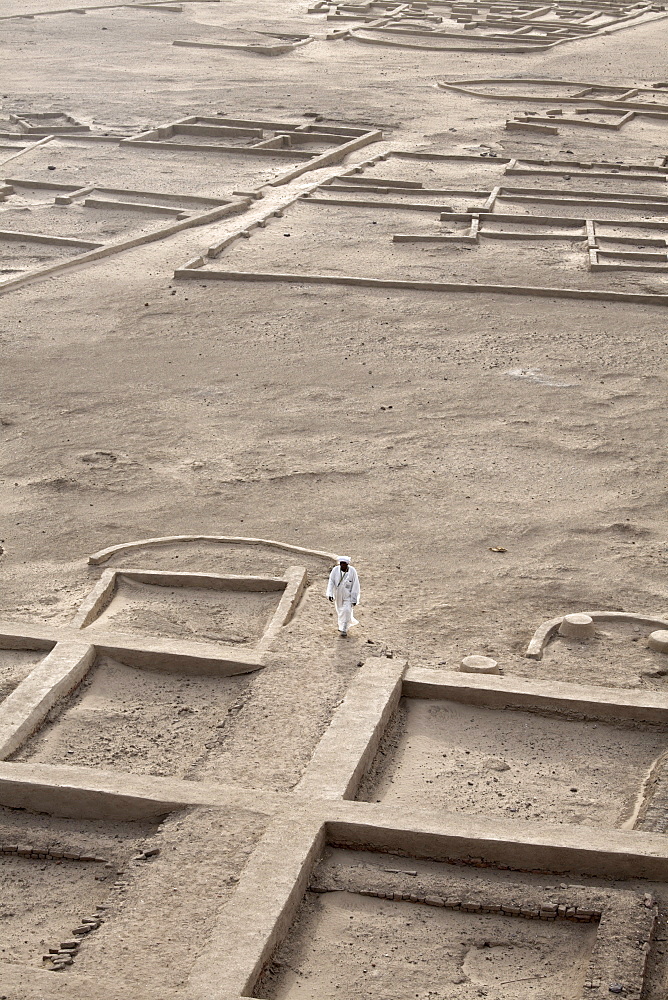 The grounds surrounding the 3,500 year-old mud-brick Western Deffufa, the seat of the first independent kingdom of Kush, Kerma, Sudan, Africa