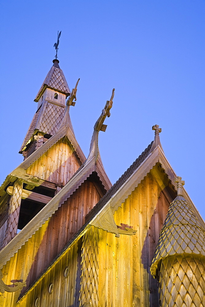 Hopperstad Stave Church at the Hjemkomst Center, Moorhead City, Minnesota, United States of America, North America