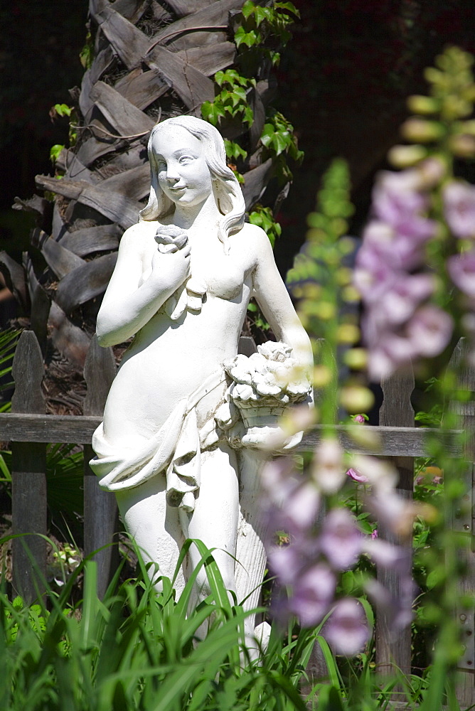 Garden Statue, Los Rios Historic District, San Juan Capistrano, Orange County, California, United States of America, North America