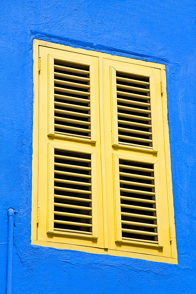 Shutter on Heerenstraat, Punda District, Willemstad, Curacao, Netherlands Antilles, West Indies, Caribbean, Central America