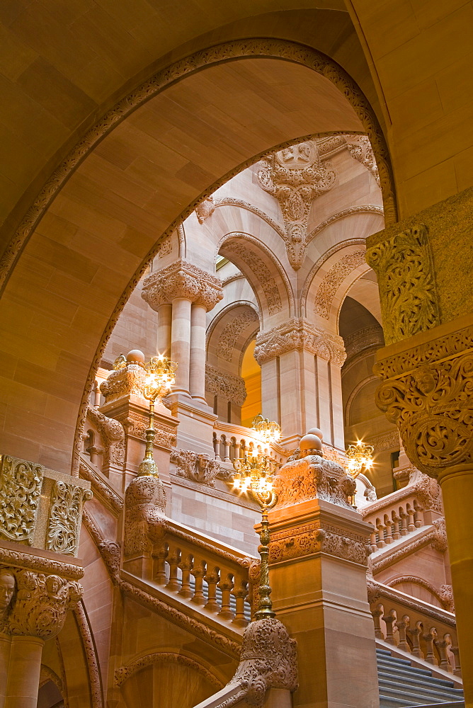 Million Dollar Staircase, State Capitol Building, Albany, New York State, United States of America, North America