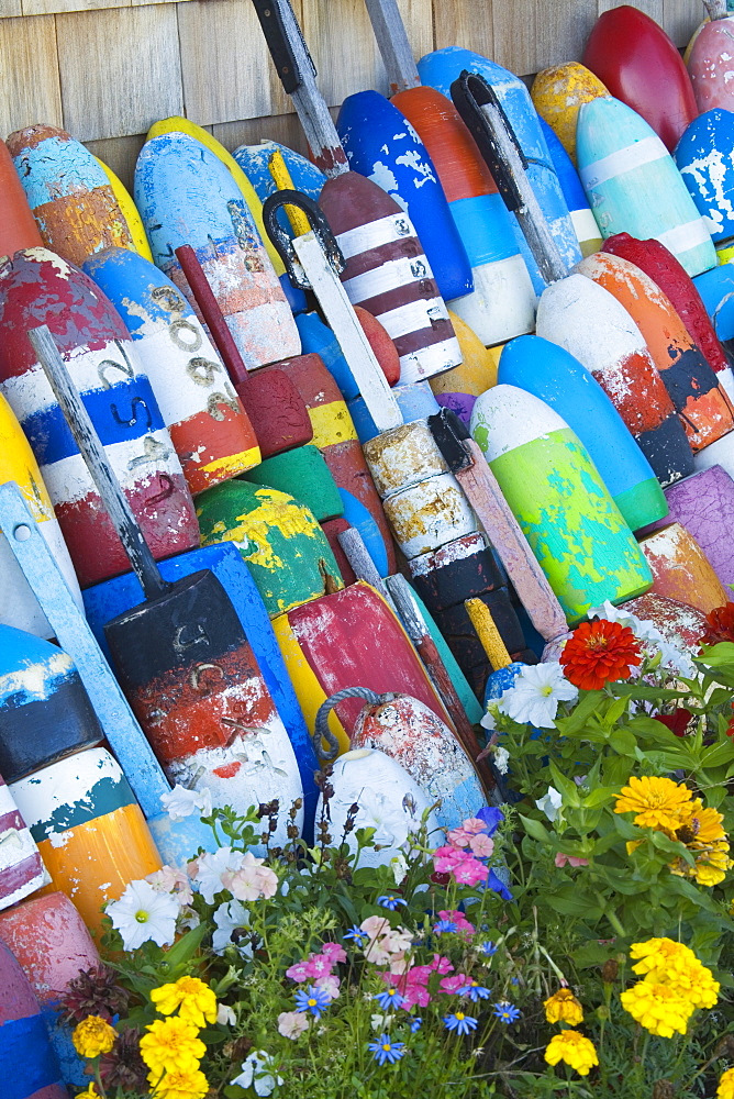 Fishing buoys in Rockport, Cape Ann, Greater Boston Area, Massachusetts, New England, United States of America, North America