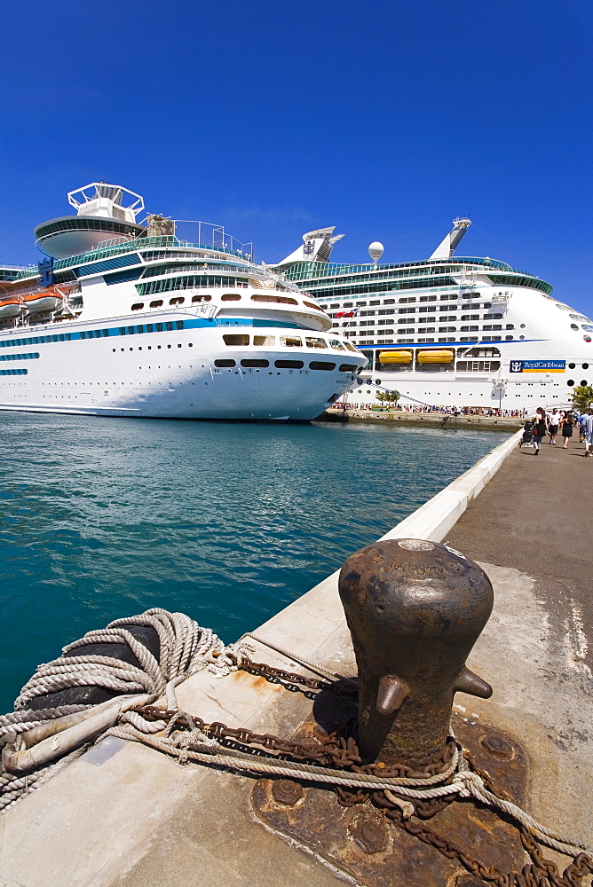 Cruise ships at Prince George Wharf, Nassau, New Providence Island, Bahamas, West Indies, Central America