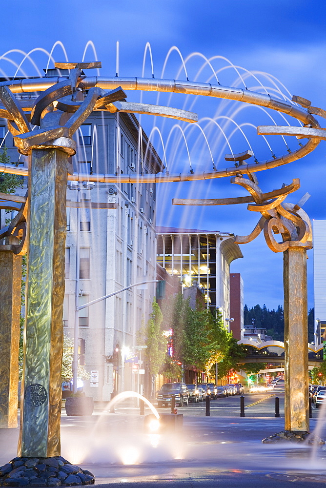 Riverfront Park Fountain, Spokane, Washington State, United States of America, North America