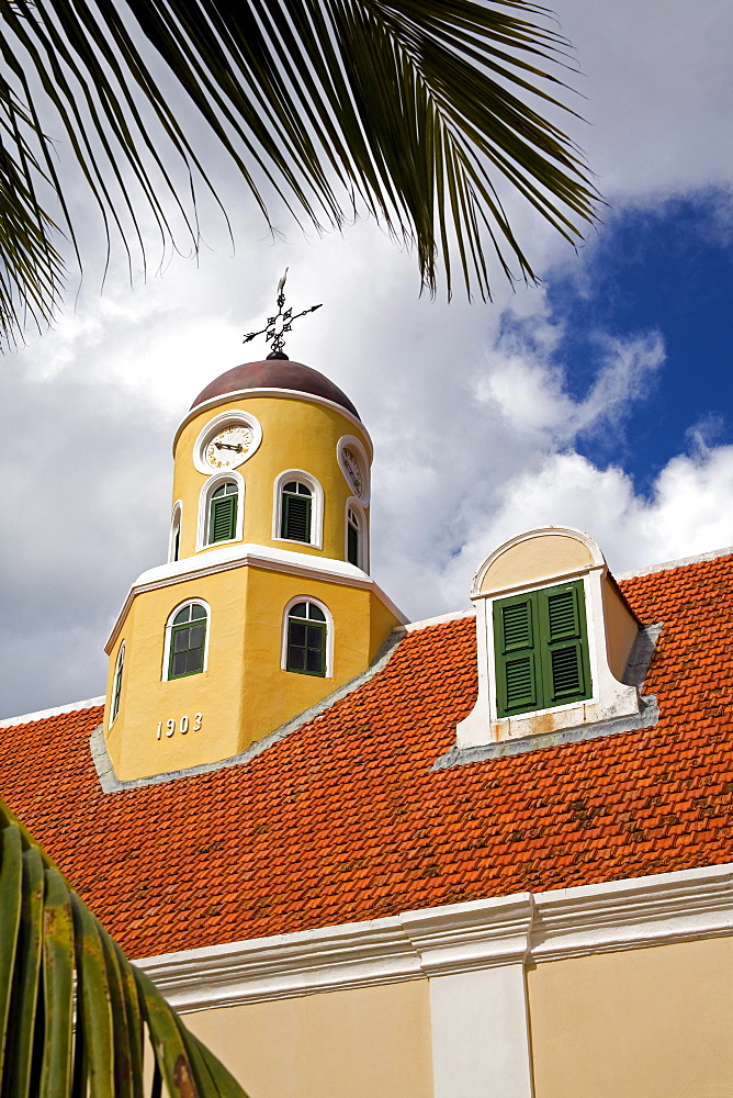 Fort Church in Fort Amsterdam, Punda District, Willemstad, UNESCO World Heritage Site, Curacao, Netherlands Antilles, West Indies, Caribbean, Central America