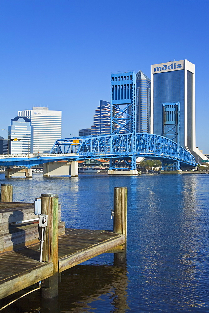 Main Street Bridge and skyline, Jacksonville, Florida, United States of America, North America