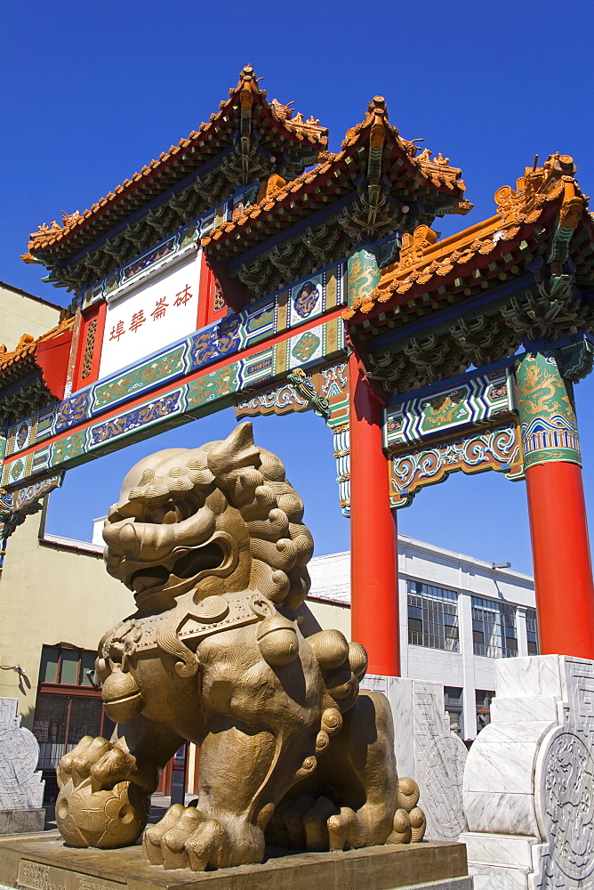 Chinatown Gate in the Chinatown District of Portland, Oregon, United States of America, North America