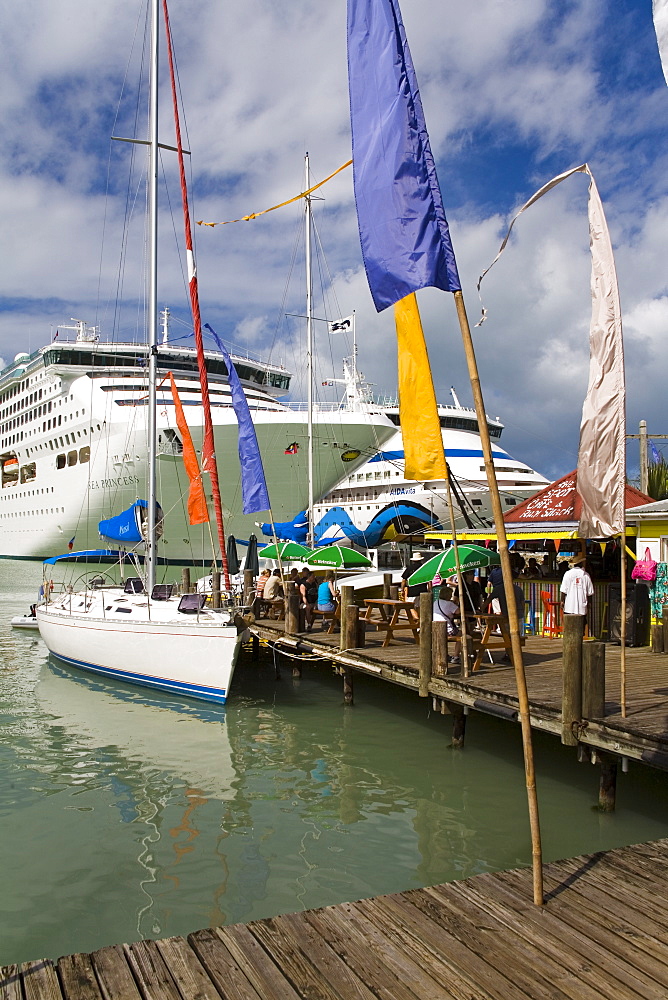 Cruise ships, Heritage Quay, St. Johns, Antigua Island, Antigua and Barbuda, Leeward Islands, Lesser Antilles, West Indies, Caribbean, Central America