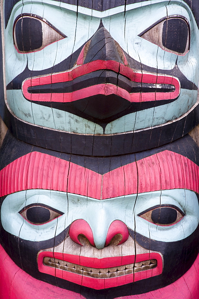 Totem Pole at Icy Strait Point Cultural Center, Hoonah City, Chichagof Island, Southeast Alaska, United States of America, North America