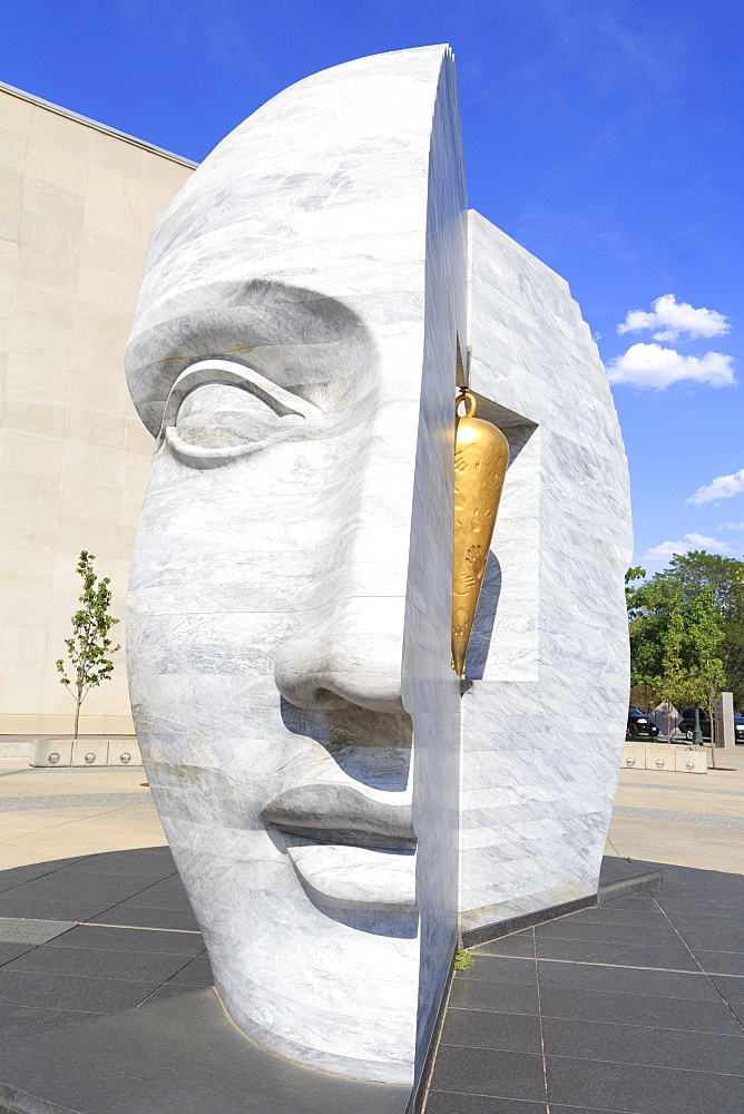 East 2 West Point Source sculpture by Larry Kirland, Wellington E. Webb Municipal Building, Denver, Colorado, United States of America, North America