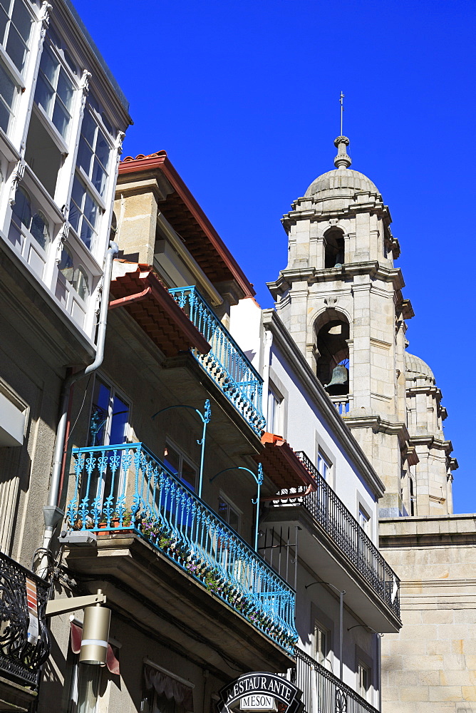 Triunfo Street in the Historic Centre, Vigo, Galicia, Spain, Europe