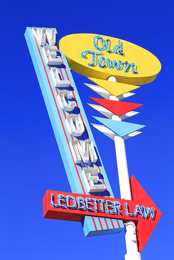 Old Town Welcome sign, Cottonwood, Arizona, United States of America, North America