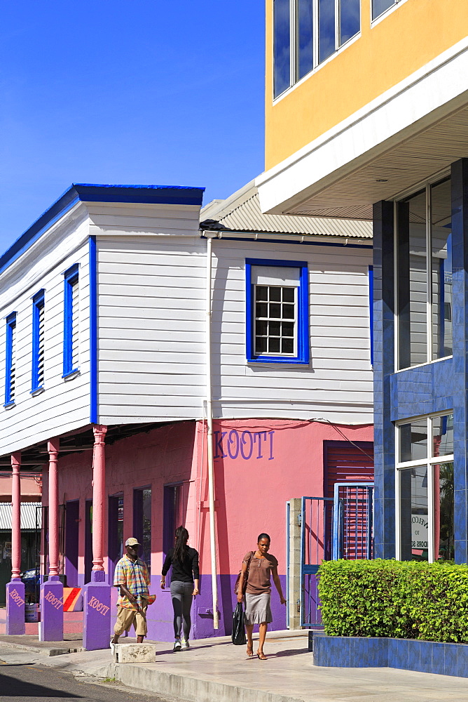 Thames Street in St. John's, Antigua, Antigua and Barbuda, Leeward Islands, West Indies, Caribbean, Central America