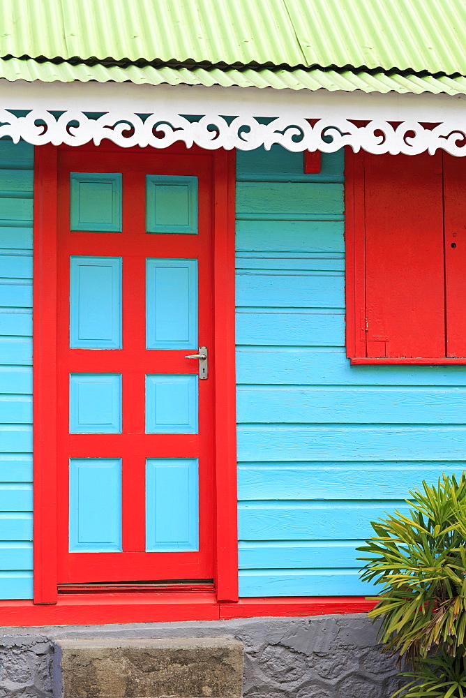 Colorful architecture in Roseau, Dominica, Windward Islands, West Indies, Caribbean, Central America