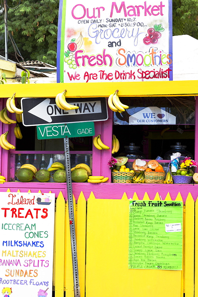 Fruit market in Cruz Bay, St. John, United States Virgin Islands, West Indies, Caribbean, Central America