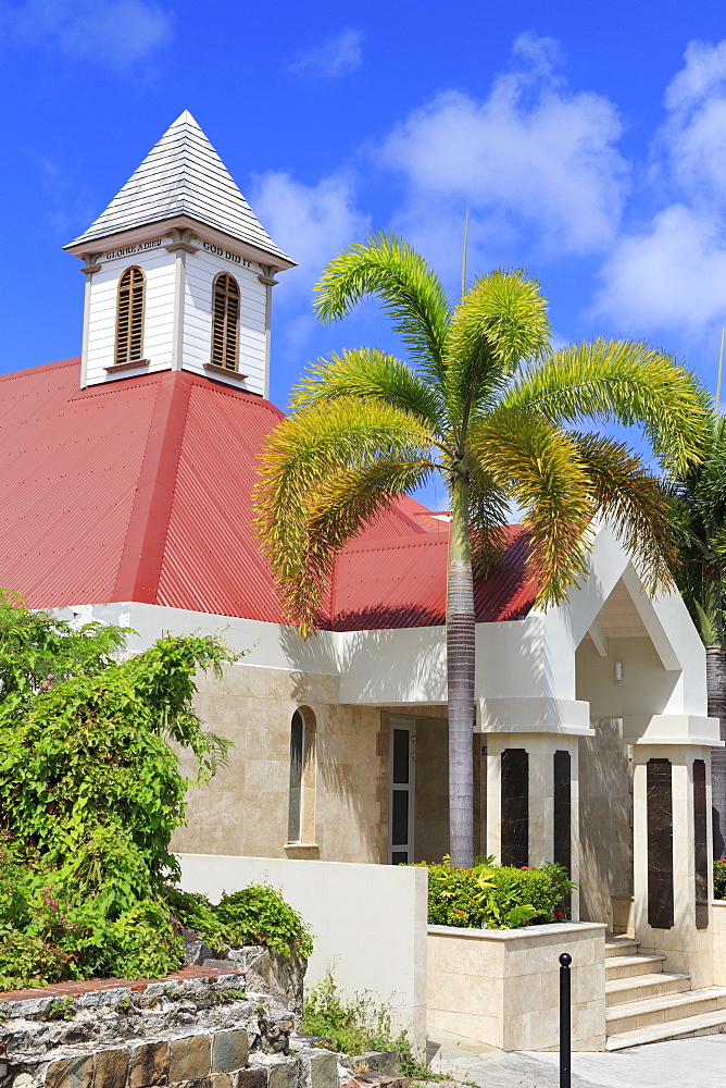 Evangelical Church on Bruyn Street, Gustavia, St. Barthelemy (St. Barts), Leeward Islands, West Indies, Caribbean, Central America