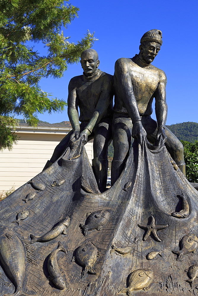 Fishermen's Monument, Old Town, Marmaris, Anatolia, Turkey, Asia Minor, Eurasia