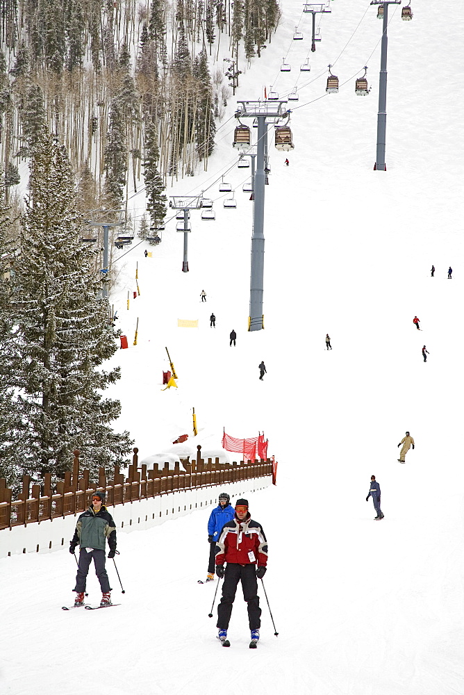 Lionshead Village ski run, Vail Ski Resort, Rocky Mountains, Colorado, United States of America, North America