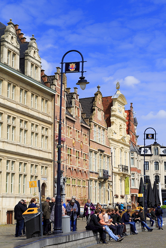 Korenlei Waterfront, Ghent, East Flanders, Belgium, Europe