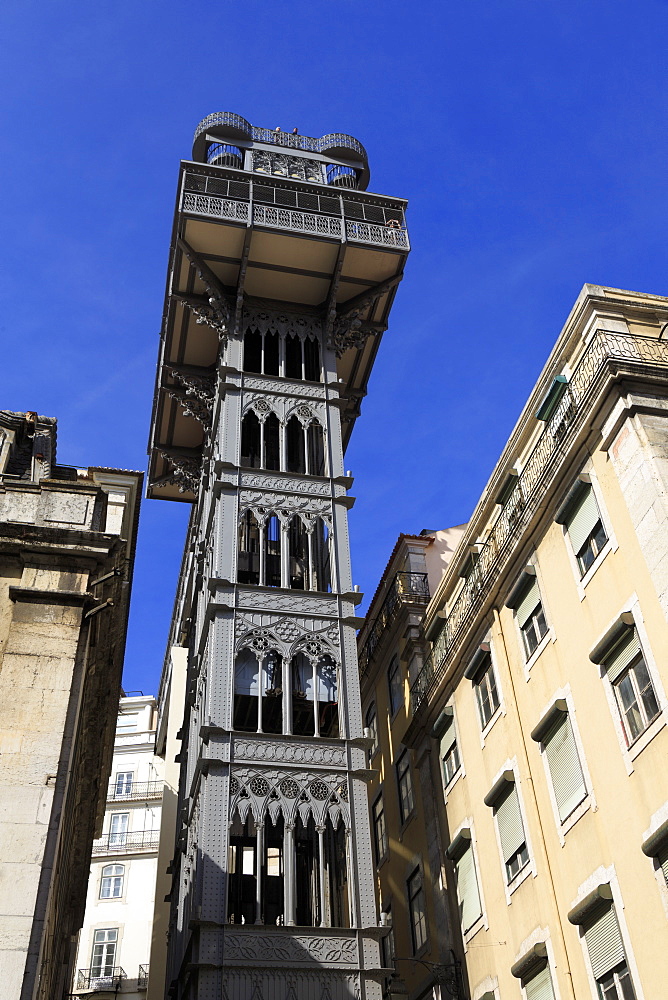 Santa Justa Elevator, Lisbon, Portugal, Europe