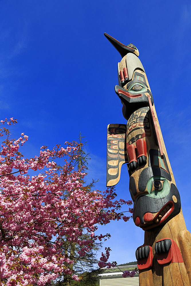 Chief Keyan Totem Pole, Ketchikan, Alaska, United States of America, North America