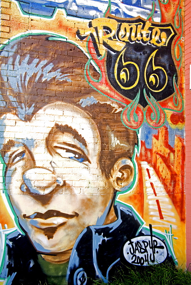 Mural by Jaspur on Historic Route 66, Downtown Tulsa, Oklahoma, United States of America, North America