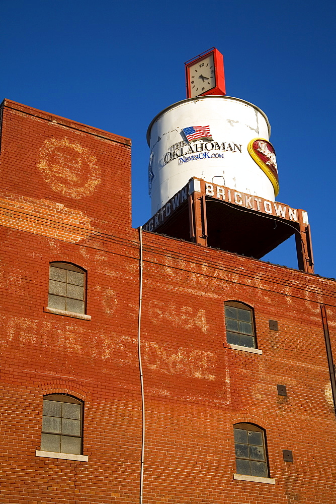 Water tank, Bricktown District, Oklahoma City, Oklahoma, United States of America, North America