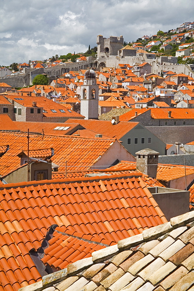 Red tiled roofs, Dubrovnik, Dalmatia, Croatia, Europe