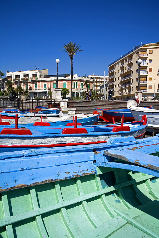 Fishing boats, Piazzale Batteria Masotto, Messina, Sicily, Italy, Europe