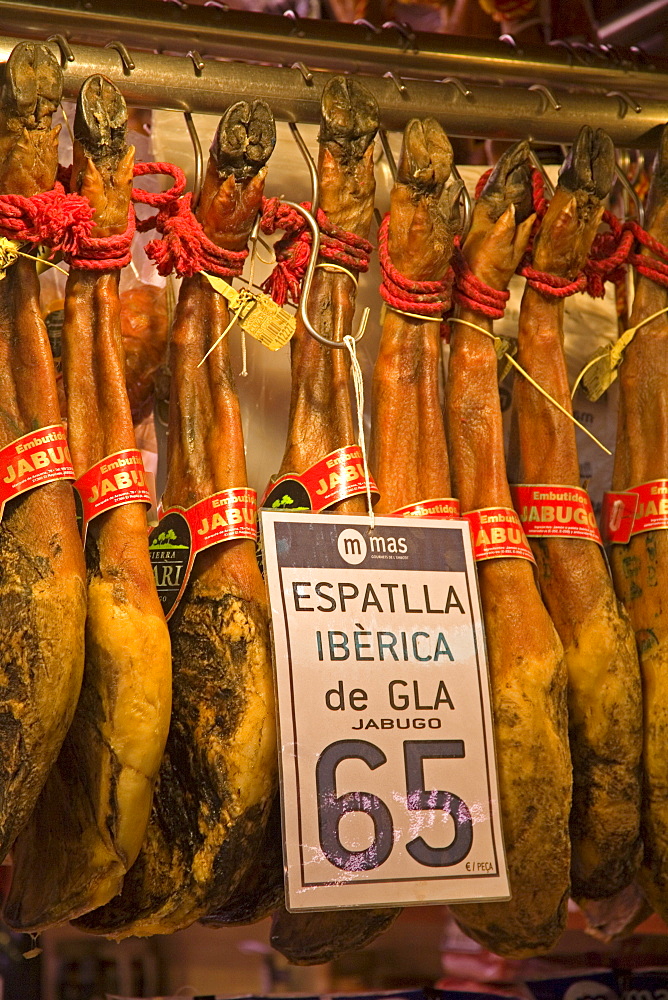 La Boqueria food market, La Rambla street, City of Barcelona, Catalonia, Spain, Europe