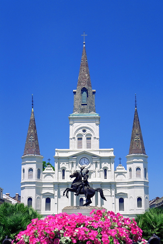 St. Louis Cathedral, Jackson Square, French Quarter, New Orleans, Louisiana, United States of America, North America