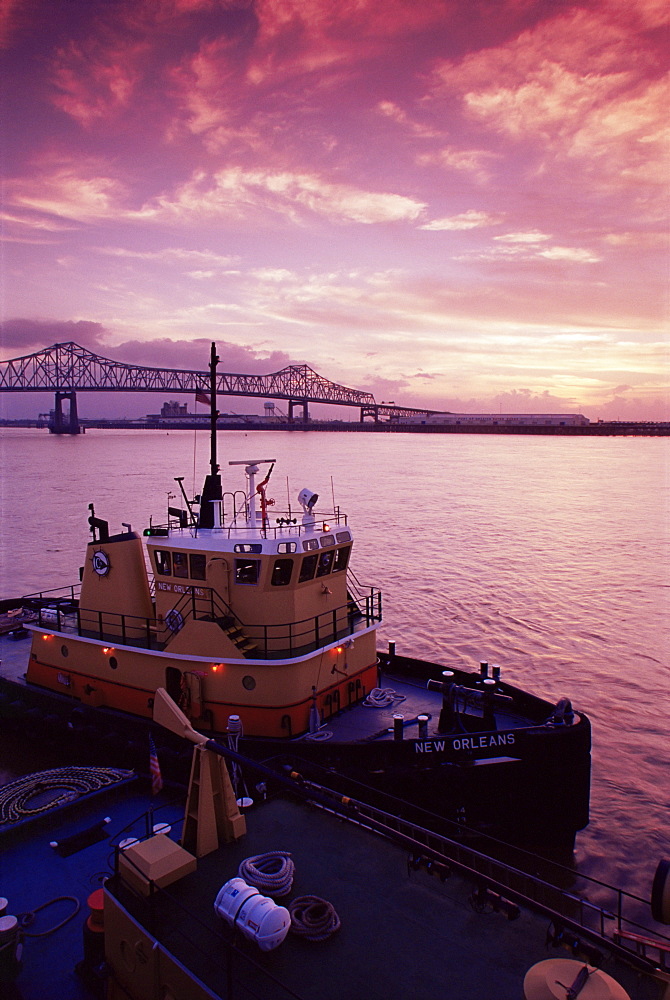 Tug boat, port of Baton Rouge, Louisiana, United States of America, North America