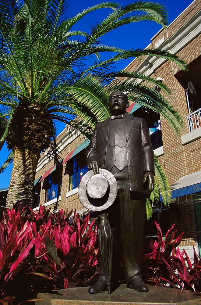 Vicente Martinez Ybor statue, Ybor City District, Tampa, Florida, United States of America, North America